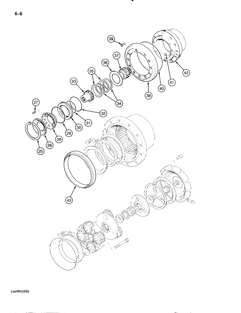 Схема запчастей Case 888 - (6-006) - FINAL DRIVE TRANSMISSION (06) - POWER TRAIN