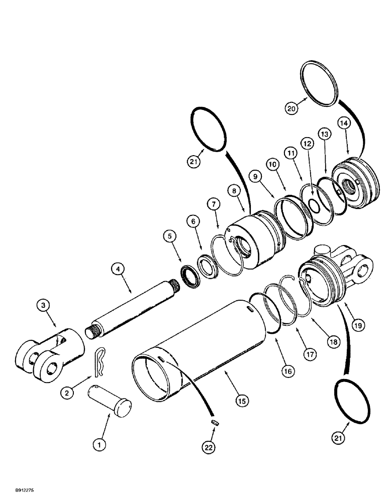 Схема запчастей Case 560 - (8-032) - REEL CARRIER LIFT CYLINDER ASSEMBLY - 101645A1 (08) - HYDRAULICS