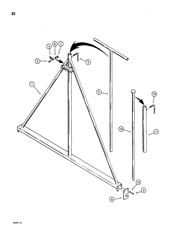 Схема запчастей Case CASE - (22) - DRILL STEM LEVEL FRAME 