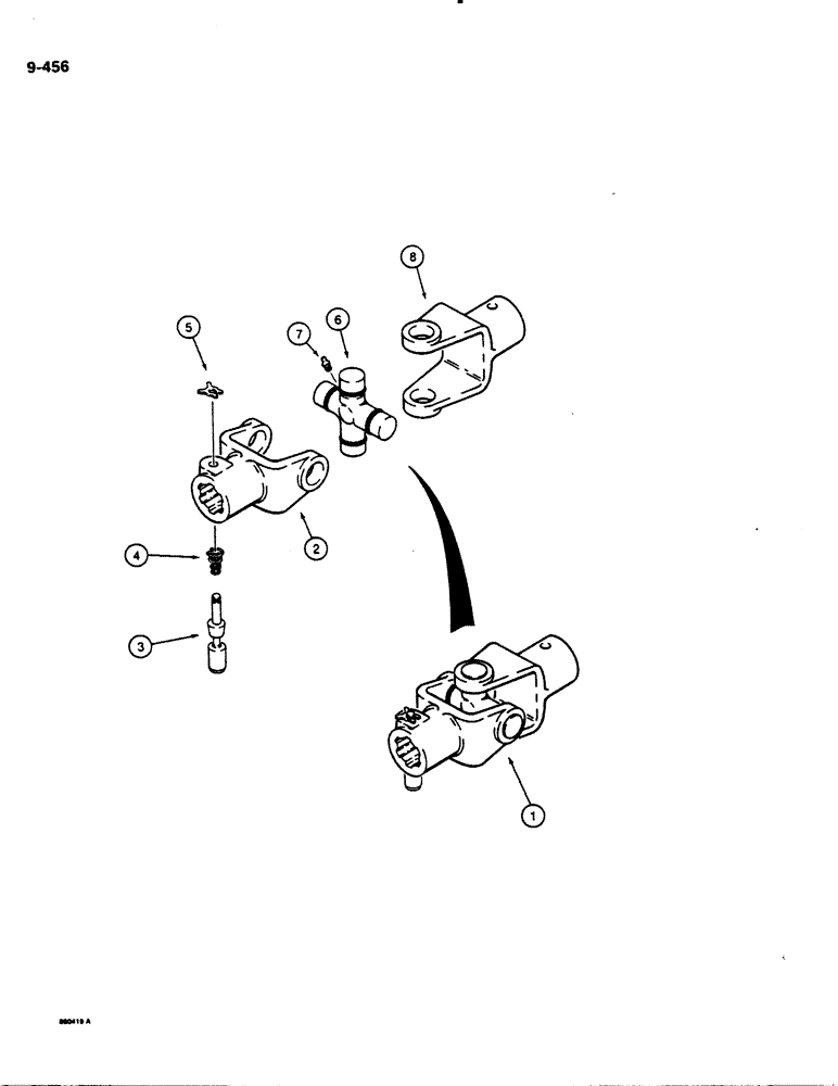Схема запчастей Case DH4B - (9-456) - HYDRA-BORER ATTACHMENT UNIVERSAL JOINT (09) - CHASSIS/ATTACHMENTS