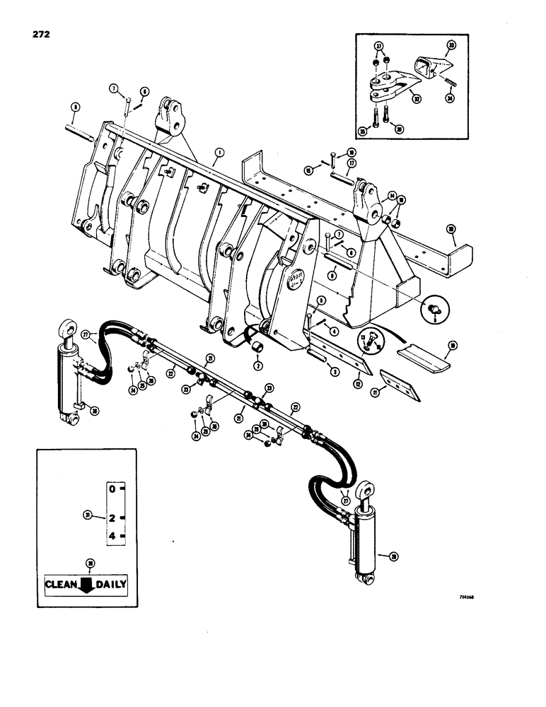 Схема запчастей Case W18 - (272) - 4-IN-1 BUCKET (09) - CHASSIS