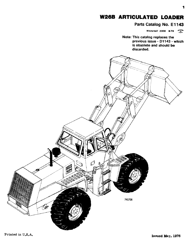 Схема запчастей Case W26B - (001) - W26B ARTICULATED LOADER (00) - PICTORIAL INDEX