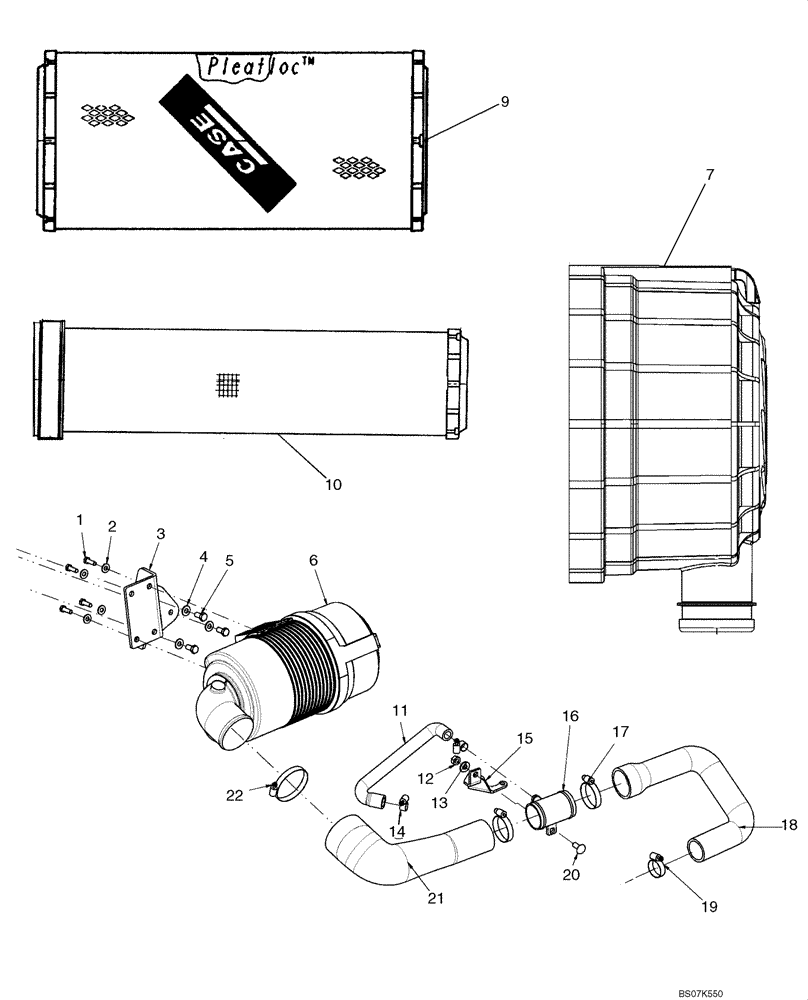 Схема запчастей Case 435 - (02-05A) - AIR CLEANER - ENGINE; IF USED, SEE REF 11 (02) - ENGINE