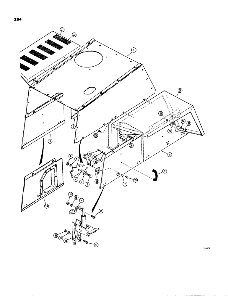 Схема запчастей Case W24B - (264) - REAR FENDERS AND SIDE PANELS (09) - CHASSIS