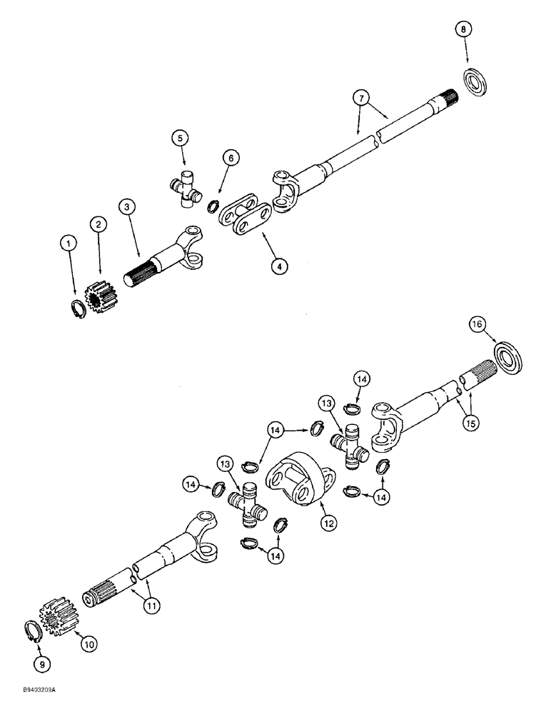 Схема запчастей Case 480F LL - (6-32) - FRONT DRIVE AXLE, AXLE SHAFTS (06) - POWER TRAIN