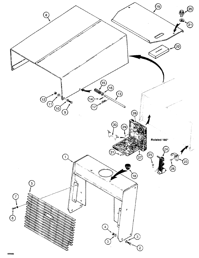 Схема запчастей Case W4 - (192) - HOOD, GRILLE, & RADIATOR SHROUD, FOR 1.8 LITRE ENGINE, USED BEFORE TRACTOR SN 1205402 EXCEPT 1205397 (09) - CHASSIS/ATTACHMENTS