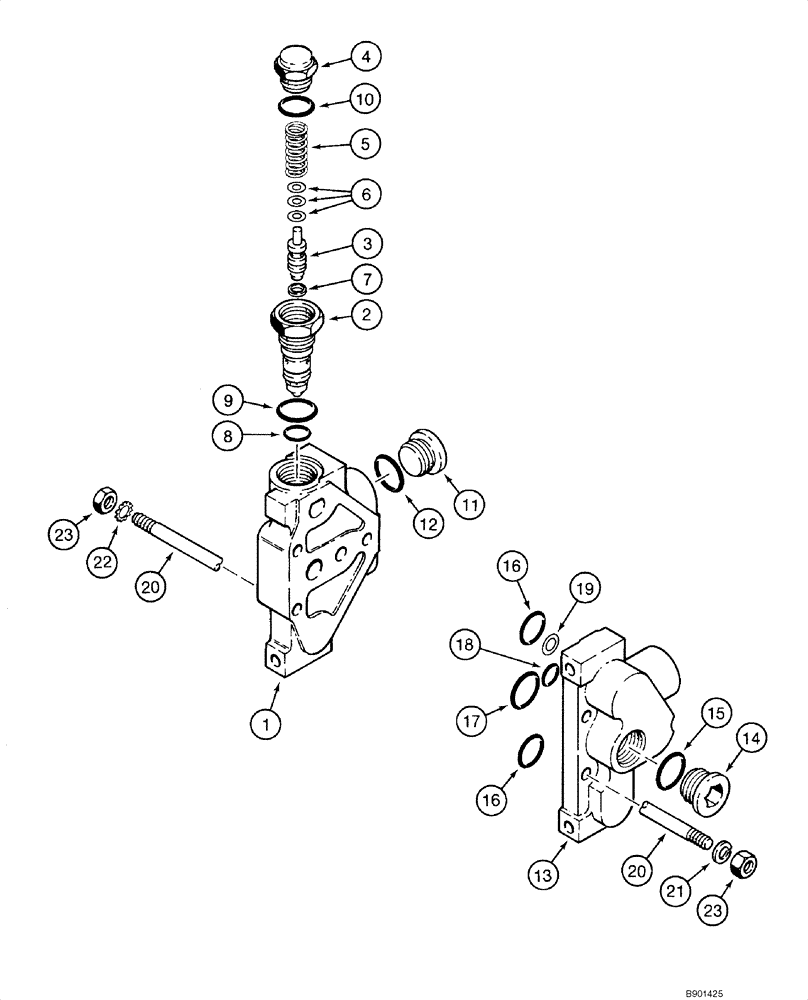 Схема запчастей Case 1840 - (08-37) - VALVE, CONTROL - BACKHOE (KONTAK), D100, D100XR (08) - HYDRAULICS