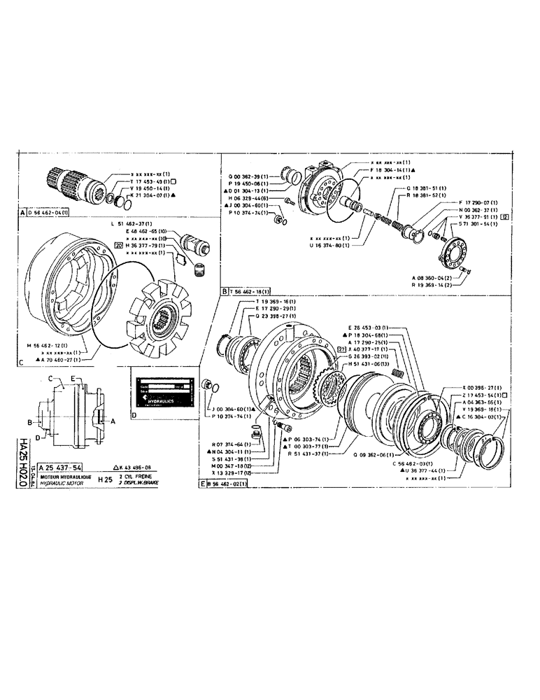 Схема запчастей Case 220 - (B-056) - HYDRAULIC MOTOR (07) - HYDRAULIC SYSTEM