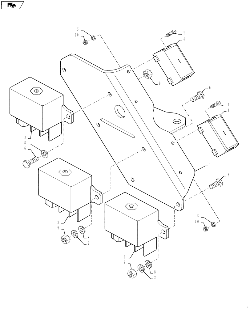 Схема запчастей Case DV207 - (55.201.01) - CONTACTOR - PREHEATING, STARTER MOTOR (55) - ELECTRICAL SYSTEMS