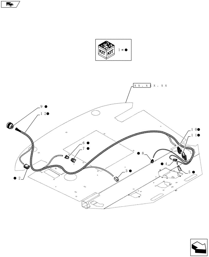 Схема запчастей Case 721F - (55.100.19) - HARNESS, CAB BOTTOM (55) - ELECTRICAL SYSTEMS