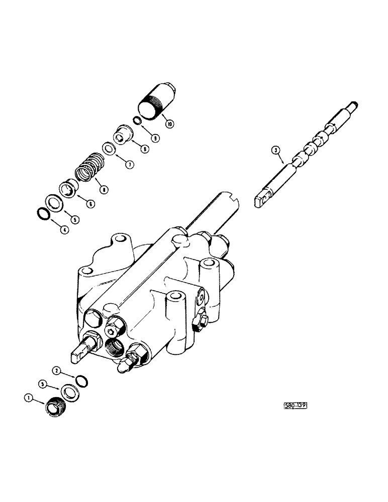 Схема запчастей Case 35 - (074) - LOADER TILT AND CLAM SPOOLS 