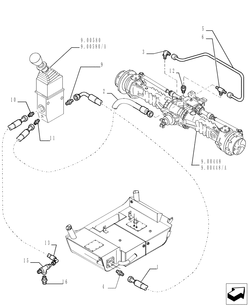 Схема запчастей Case TX945 - (1.65.A[01]) - PARKING BRAKE (33) - BRAKES & CONTROLS