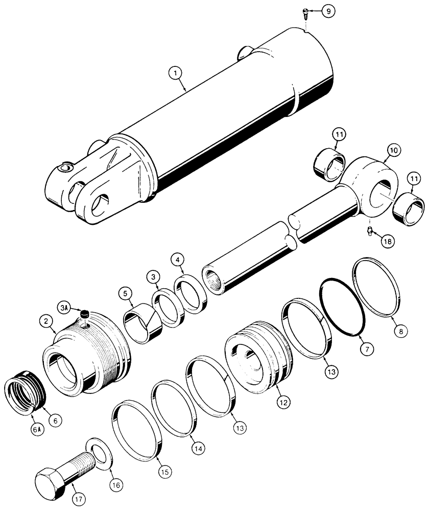 Схема запчастей Case 850E - (8-050) - G101211 LOADER CLAM BUCKET CYLINDERS (08) - HYDRAULICS