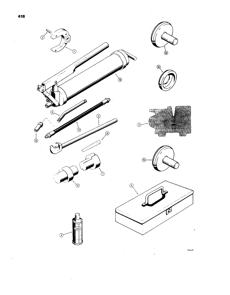 Схема запчастей Case 850 - (418) - TOOLS (05) - UPPERSTRUCTURE CHASSIS