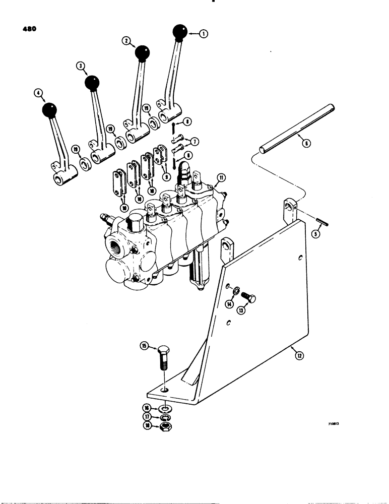 Схема запчастей Case 580C - (480) - 3-POINT HITCH CONTROLS (09) - CHASSIS/ATTACHMENTS