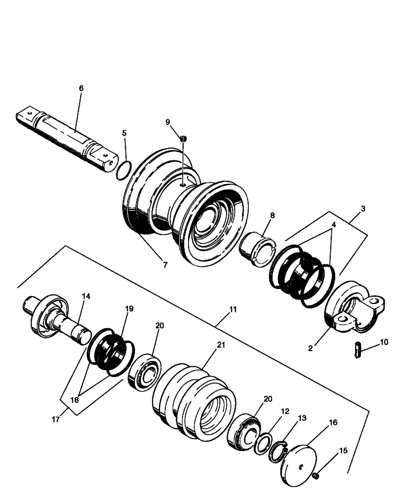 Схема запчастей Case 650L - (48.138.01) - TRACK ROLLER (48) - TRACKS & TRACK SUSPENSION
