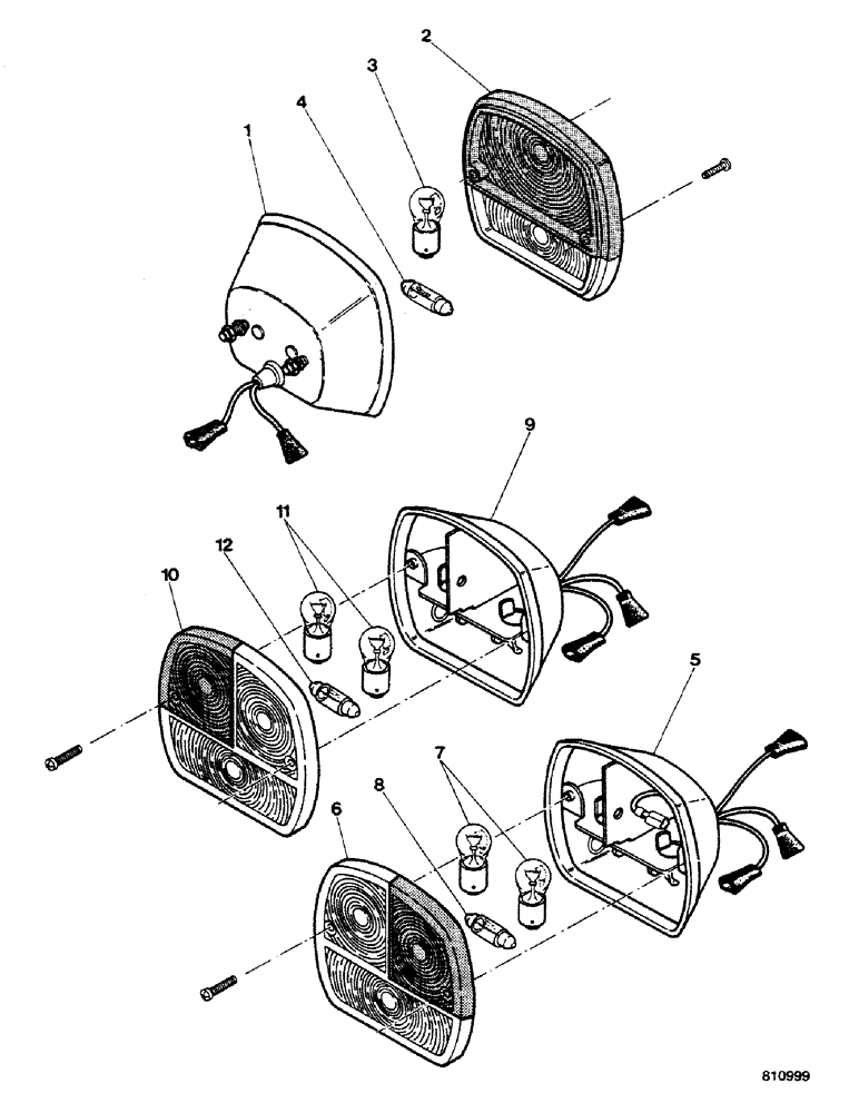 Схема запчастей Case 580G - (092) - TRACTOR LAMPS - SIGNAL AND MARKER LAMPS (04) - ELECTRICAL SYSTEMS
