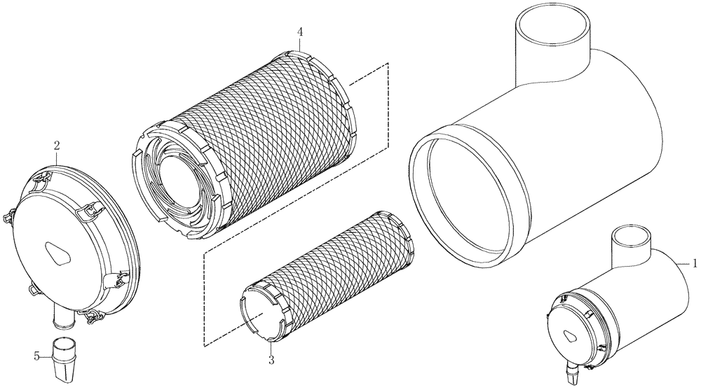 Схема запчастей Case 325 - (0.530A[02]) - AIR CLEANER (01) - ENGINE