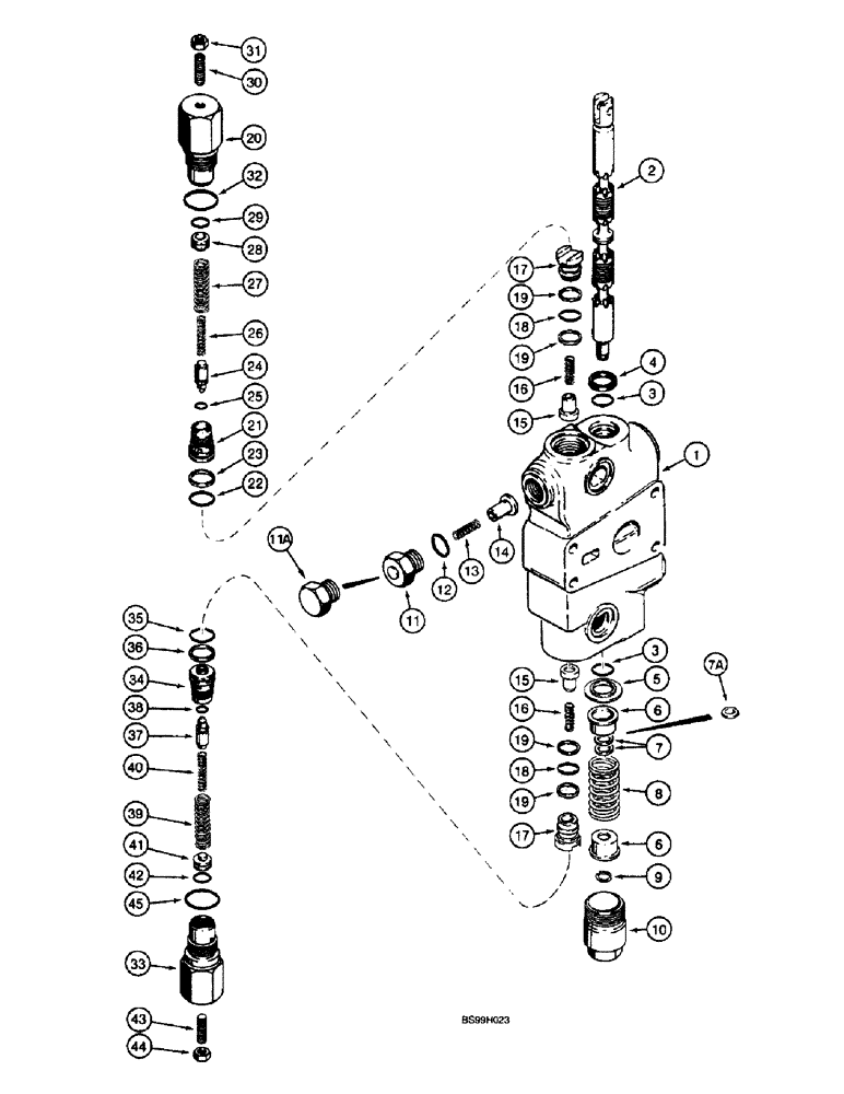 Схема запчастей Case 580L - (8-102) - BACKHOE CONTROL VALVE, BOOM SECTION (08) - HYDRAULICS