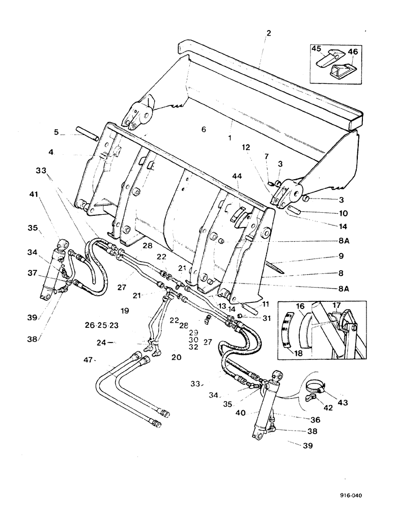 Схема запчастей Case 580F - (198) - LOADER 4-IN-1 BUCKET (35) - HYDRAULIC SYSTEMS
