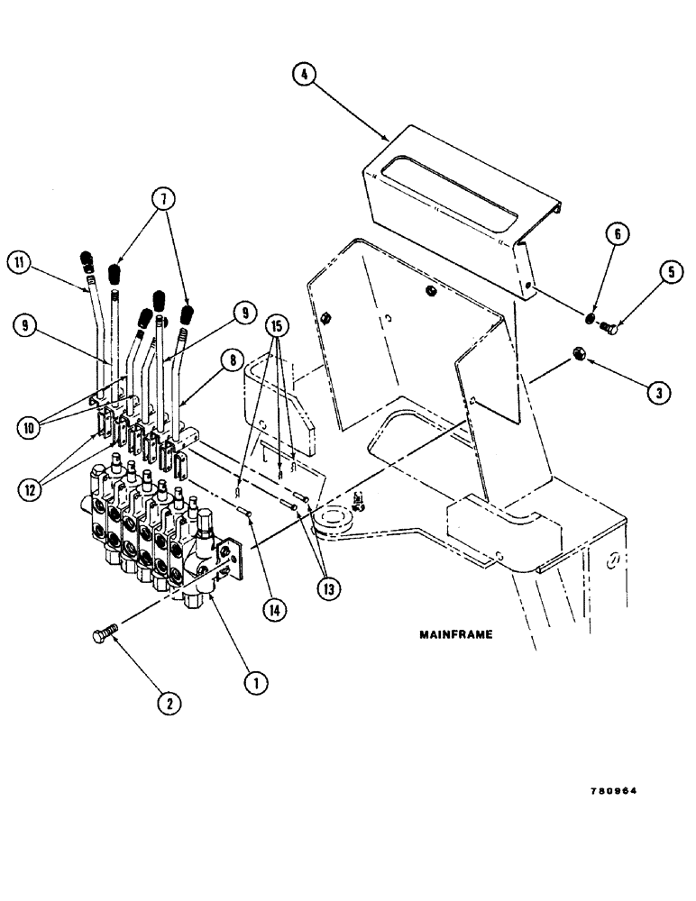 Схема запчастей Case D-70 - (14) - D-70 CONTROLS, VALVE INSTALLATION 