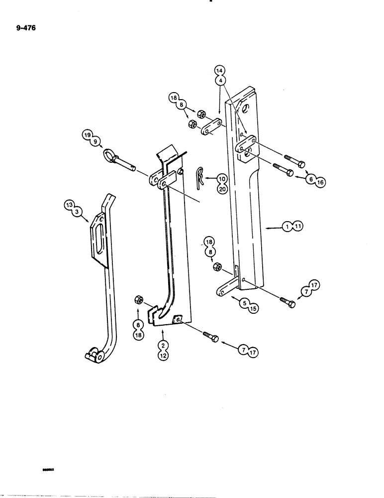 Схема запчастей Case DH4B - (9-476) - STRAIGHT PLOW BLADES AND CHUTES, 1" WIDE X 5/8" CLEARANCE (09) - CHASSIS/ATTACHMENTS