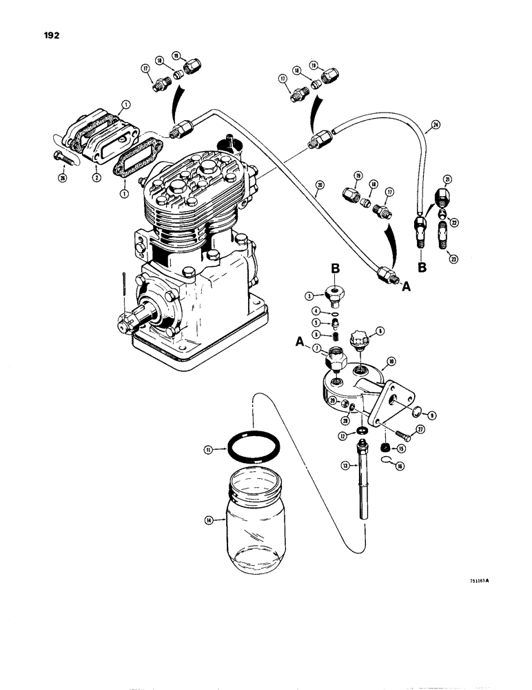 Схема запчастей Case W24B - (192) - ALCOHOL EVAPORATOR (07) - BRAKES