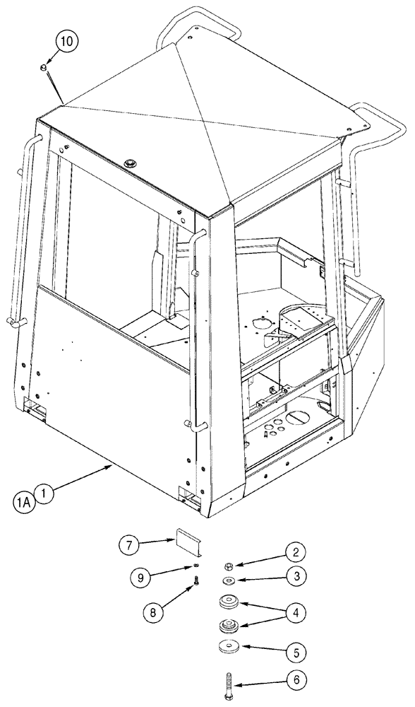 Схема запчастей Case 821C - (09-70) - CANOPY, ROPS MOUNTING (09) - CHASSIS
