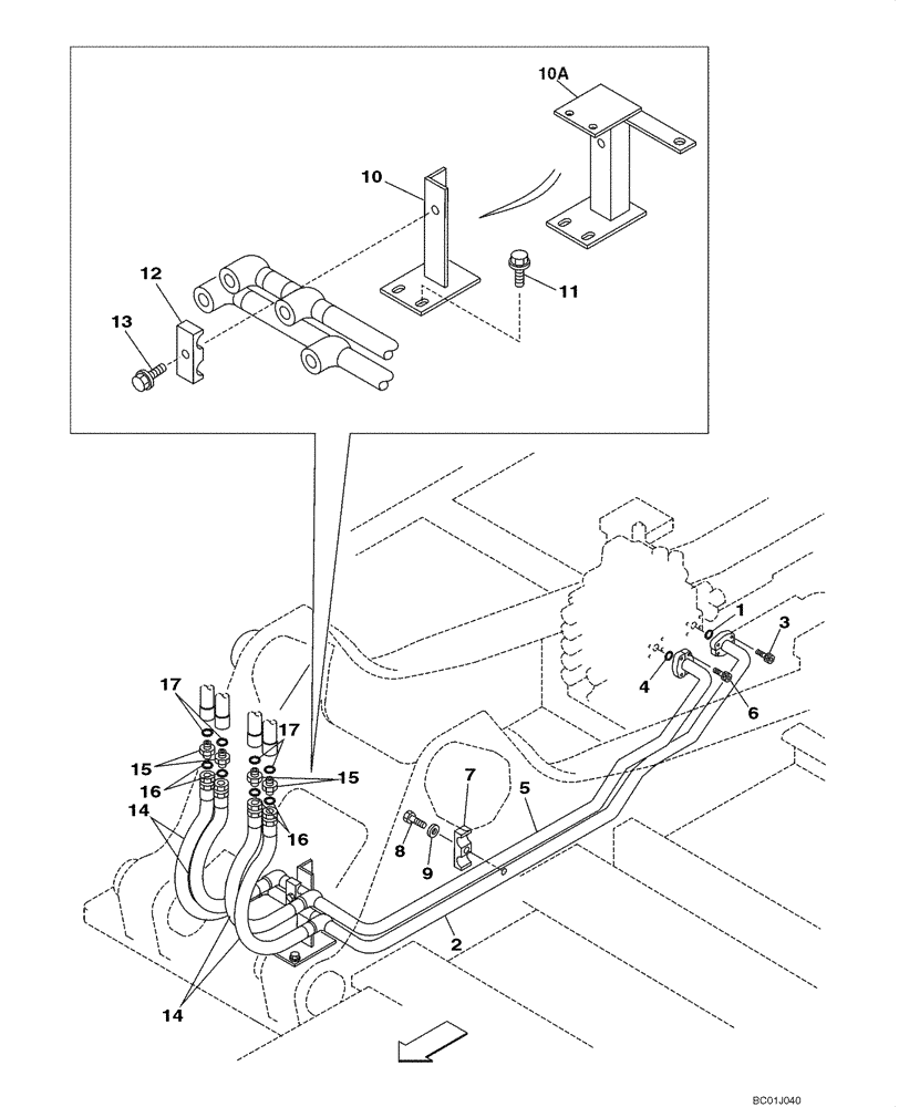 Схема запчастей Case CX290 - (08-10) - HYDRAULICS - BOOM LINE (08) - HYDRAULICS