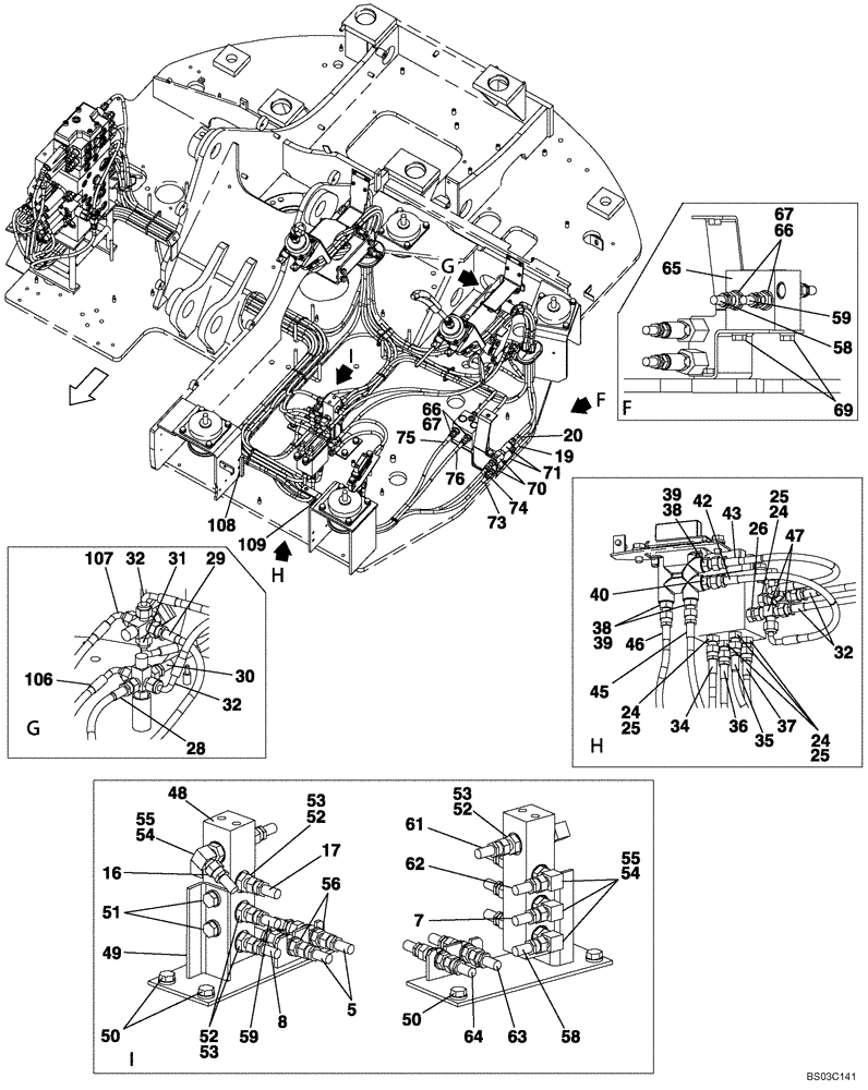 Схема запчастей Case CX75SR - (08-34) - PILOT CONTROL LINES - MODELS WITHOUT LOAD HOLD (08) - HYDRAULICS