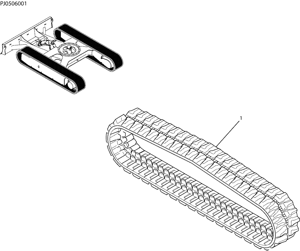 Схема запчастей Case CX50B - (02-011) - SHOE ASSY, P/N PY61D00014P1 FOR EUROPE (48) - TRACKS & TRACK SUSPENSION