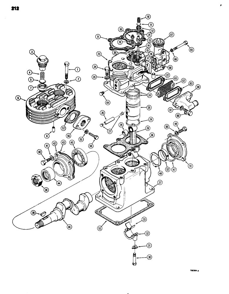 Схема запчастей Case 680G - (212) - L79410 AIR COMPRESSOR (07) - BRAKES