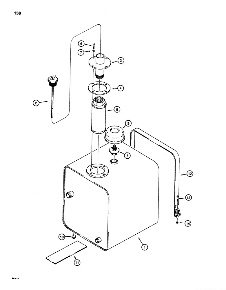 Схема запчастей Case 880D - (138) - HYDRAULIC RESERVIOR (07) - HYDRAULIC SYSTEM
