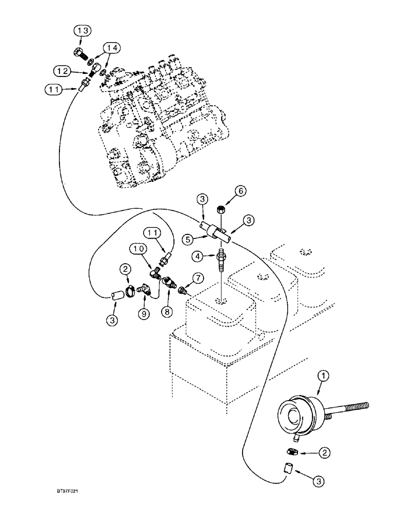 Схема запчастей Case 9020B - (3-020) - ANEROID AND WASTEGATE SYSTEM, 4TA-390 EMISSIONS CERTIFIED ENGINE, *P.I.N. DAC0202001 AND AFTER (03) - FUEL SYSTEM