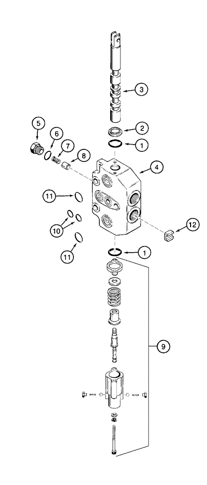 Схема запчастей Case 960 - (08-12) - VALVE SECTION BLADE LIFT (08) - HYDRAULICS