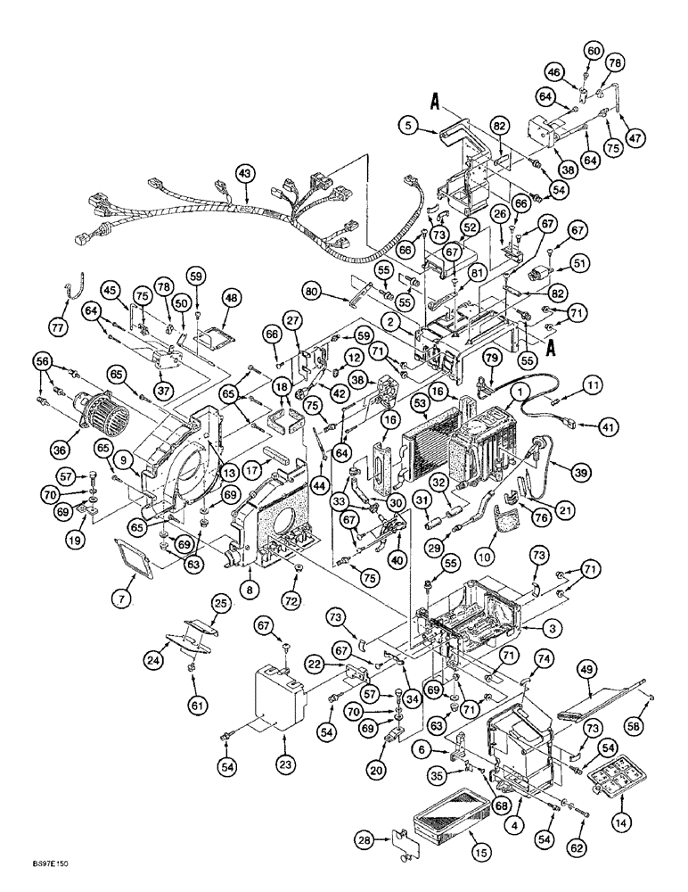 Схема запчастей Case 9010B - (9-086) - AIR CONDITIONER ASSEMBLY AND MOUNTING (09) - CHASSIS