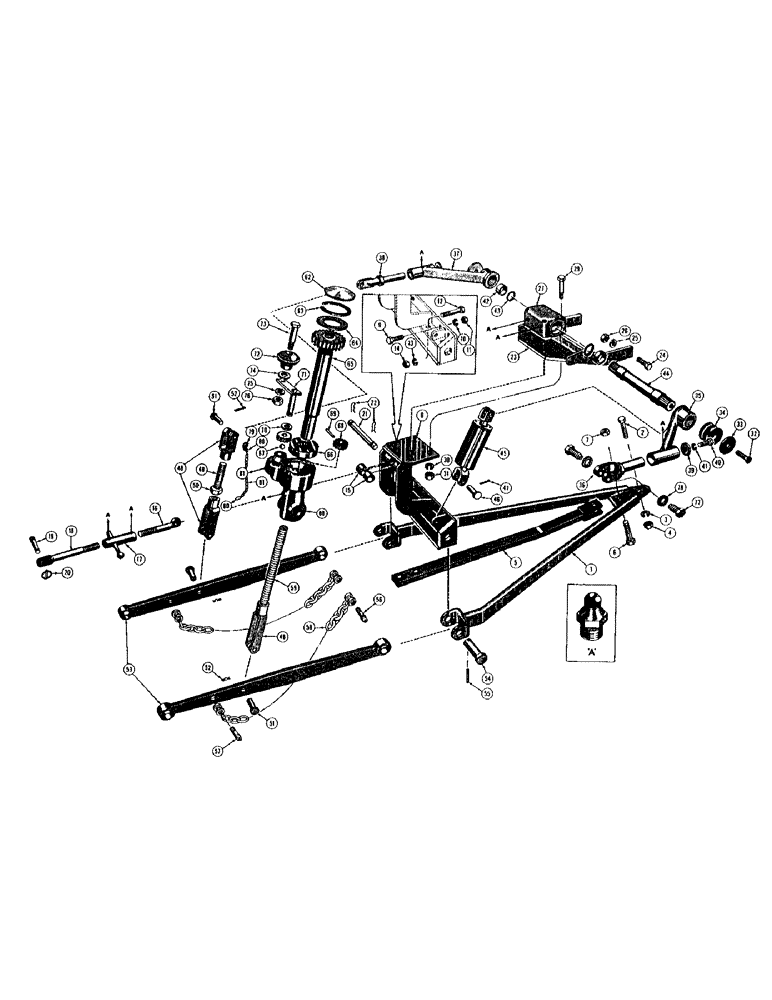 Схема запчастей Case 420C - (238) - THREE POINT HITCH, DRAWBAR AND MOUNTING PARTS (05) - UPPERSTRUCTURE CHASSIS