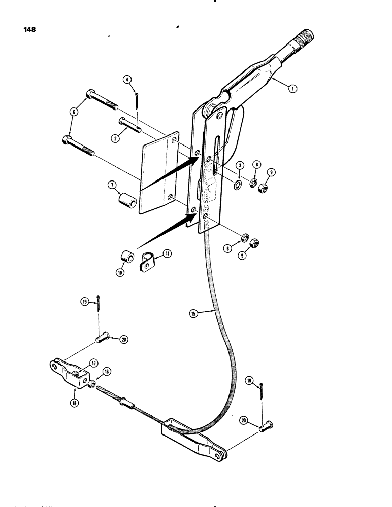Схема запчастей Case 455B - (148) - PARKING BRAKE (04) - UNDERCARRIAGE