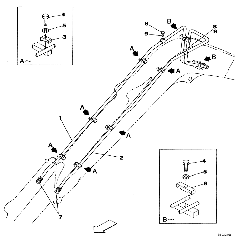 Схема запчастей Case CX75SR - (08-53) - HYDRAULICS, AUXILIARY ATTACHMENT - STANDARD BOOM (08) - HYDRAULICS