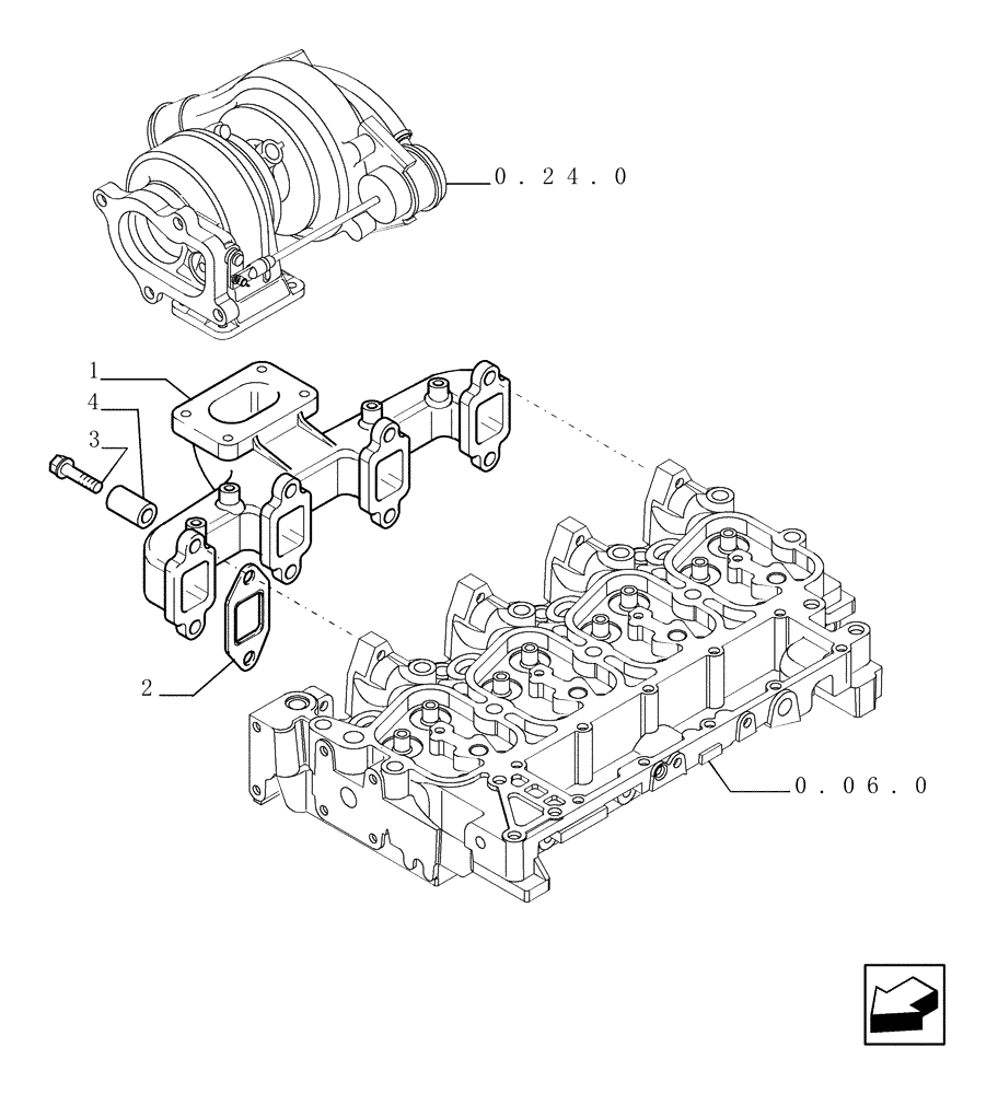Схема запчастей Case TX1055 - (0.07.7[01]) - EXHAUST MANIFOLD (10) - ENGINE