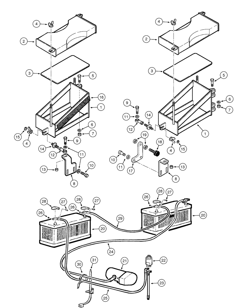 Схема запчастей Case 885 AWD - (04-22[01]) - ELECTRICAL SYSTEM - BATTERY (04) - ELECTRICAL SYSTEMS