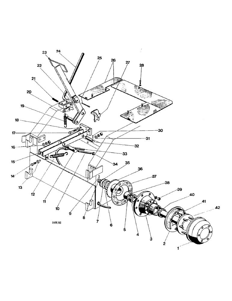 Схема запчастей Case 1529 - (013A) - PARKING BRAKE 