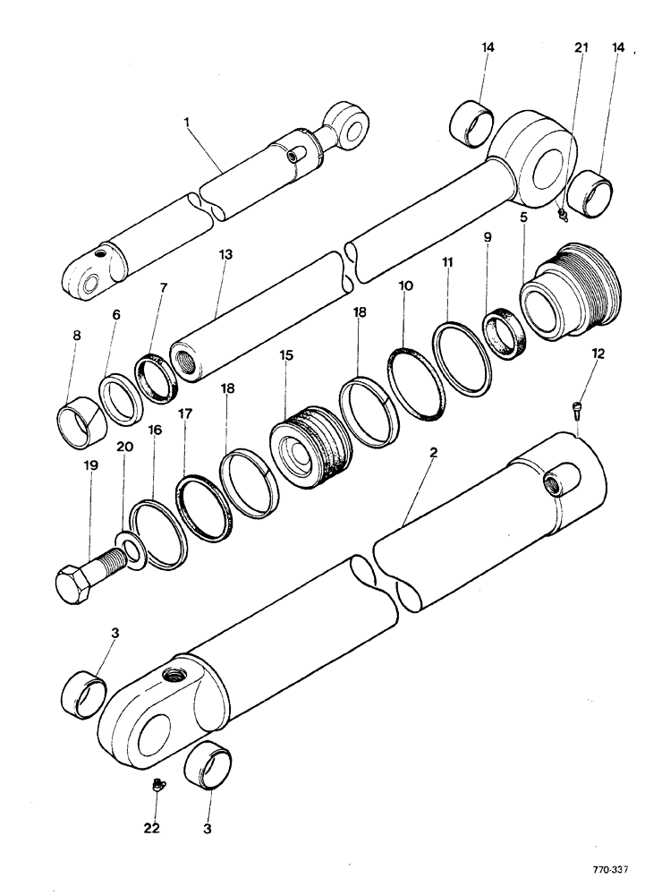 Схема запчастей Case 580F - (222) - BACKHOE, BUCKET CYLINDER (35) - HYDRAULIC SYSTEMS