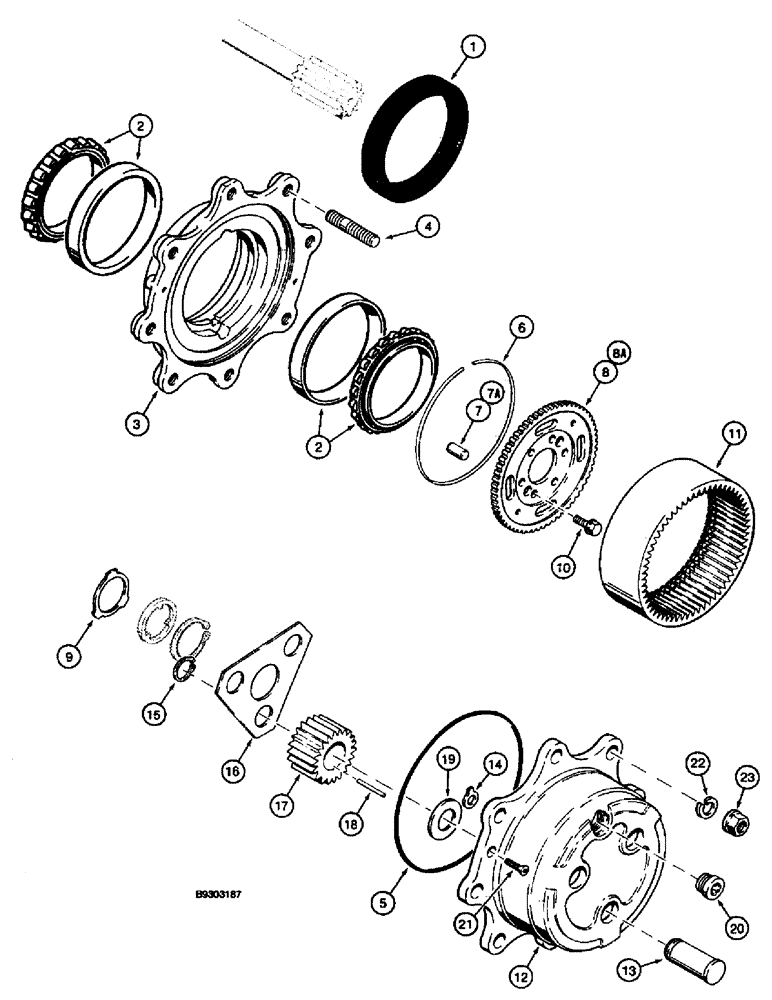 Схема запчастей Case 660 - (6-46) - FRONT AND REAR DRIVE AXLE - H672824, PLANETARY (06) - POWER TRAIN