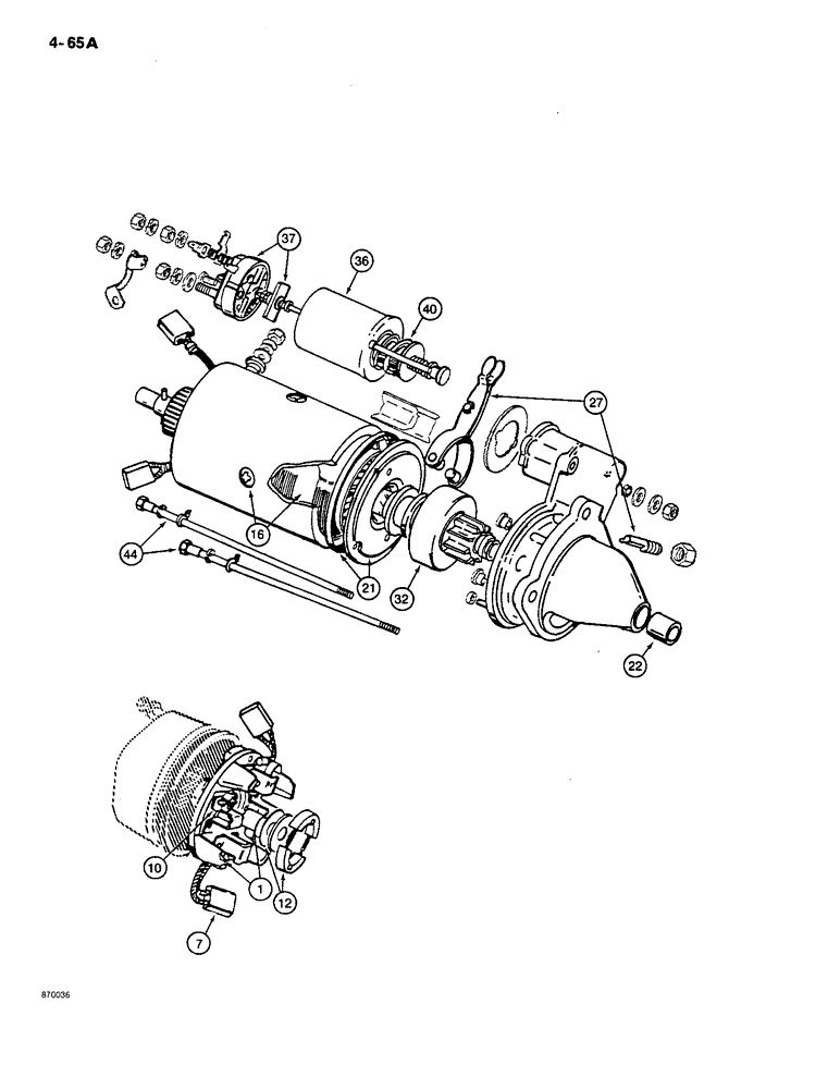 Схема запчастей Case CASE - (4-65A) - STARTER ASSEMBLY (04) - ELECTRICAL SYSTEMS