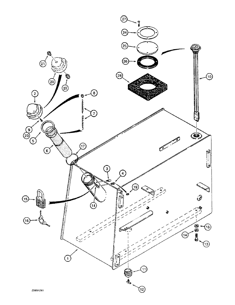 Схема запчастей Case 1150E - (3-06) - FUEL TANK, PARTS USED ONLY ON MODELS WITH A CAB (03) - FUEL SYSTEM