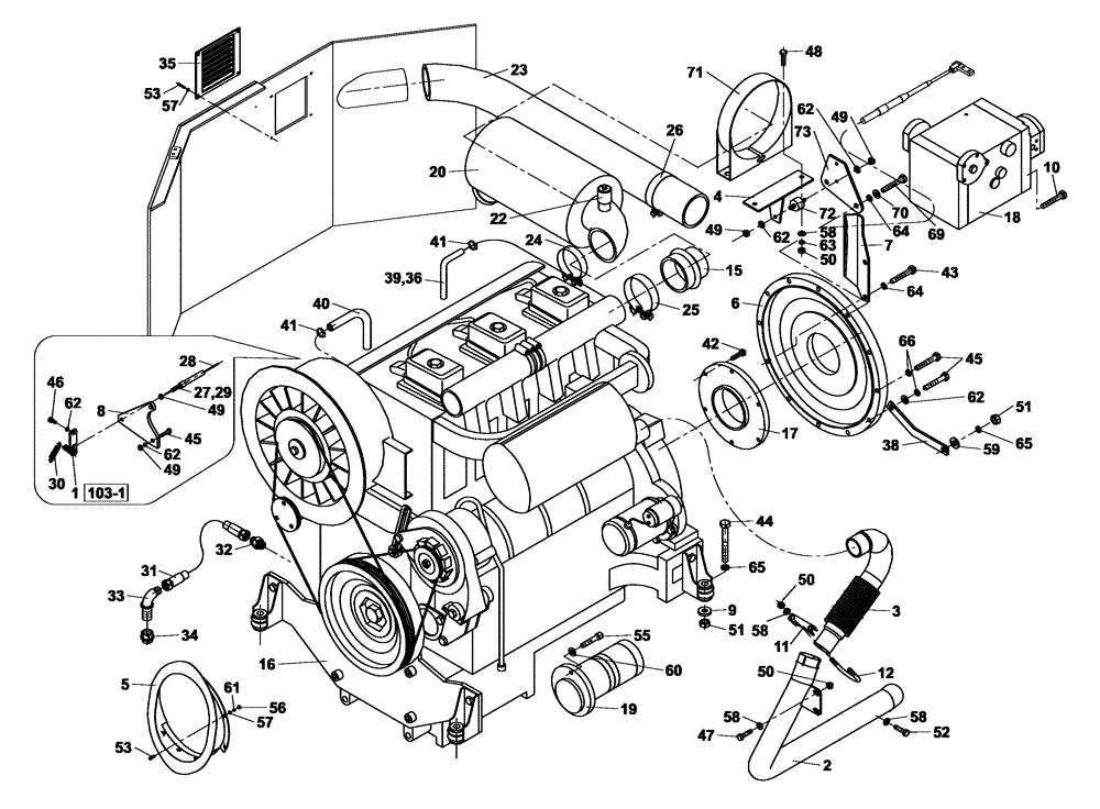 Схема запчастей Case DV204 - (02-103/4[03]) - ENGINE DEUTZ (01) - ENGINE