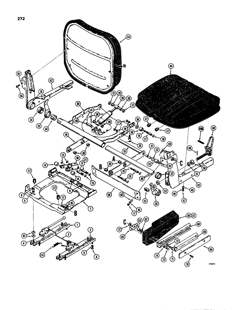 Схема запчастей Case W24B - (272) - SUSPENSION SEAT (09) - CHASSIS