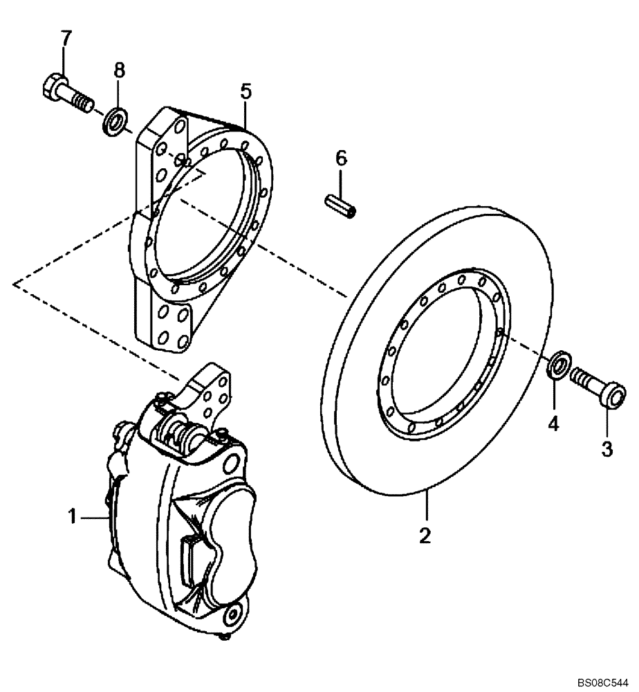 Схема запчастей Case 335B - (32A00010658[001]) - BRAKE ASSY, INTERMEDIATE AXLE (87470730) (11) - AXLES/WHEELS