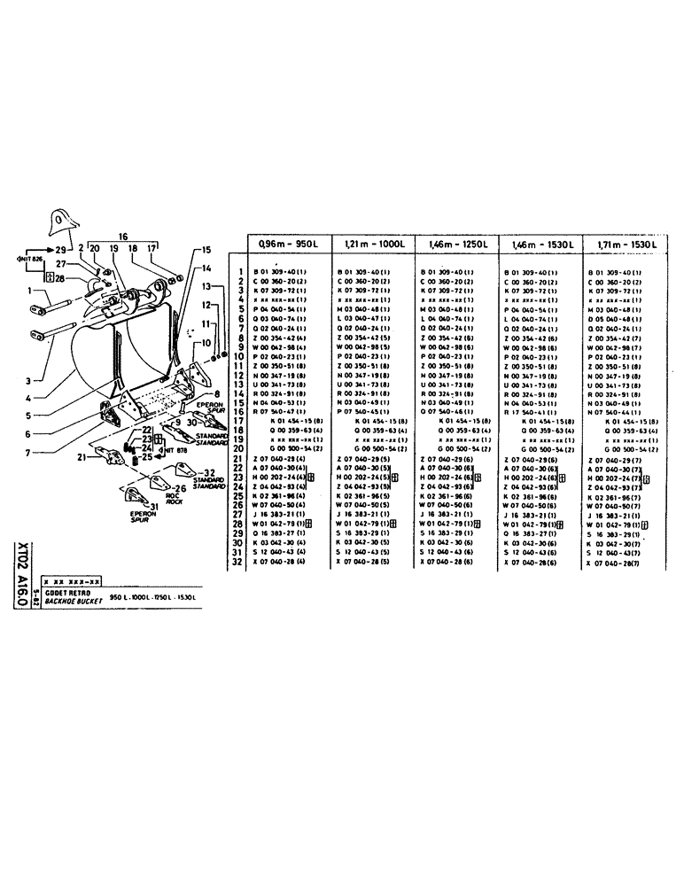 Схема запчастей Case 160CK - (334) - BACKHOE BUCKET (18) - ATTACHMENT ACCESSORIES